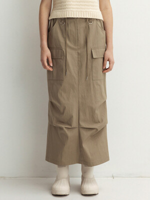 drawstring parachute skirt (khaki)