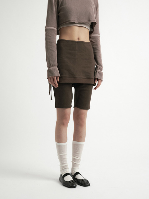 팬츠,팬츠 - 피이이피 (PEEP) - Biker Lap shorts_Khaki brown