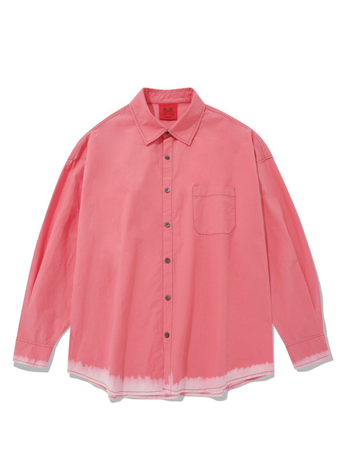 셔츠,셔츠 - 커넥트엑스 (CONECT®X) - Hand Bleached Oversized Cotton Shirt (salmon pink ver.)