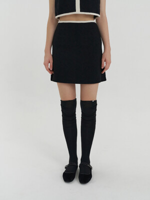 line classic boucle tweed skirt