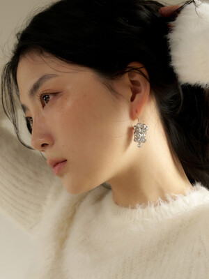 raspberry earring - silver