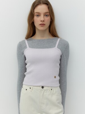 sleeveless knit top - light violet