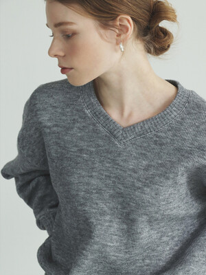 [DIANA] knitlike sweatshirts_heather grey