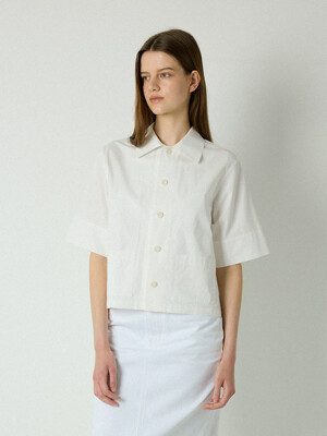 Andy cotton shirt jacket_white