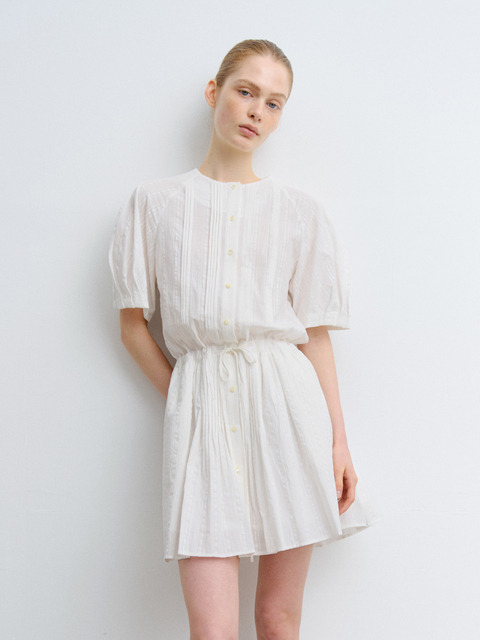 에트몽]Pintuck String Smock Dress, Beige