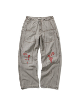 Ptery double knee pants / Light gray