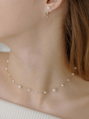 HLD028 Silver Chain pearl necklace