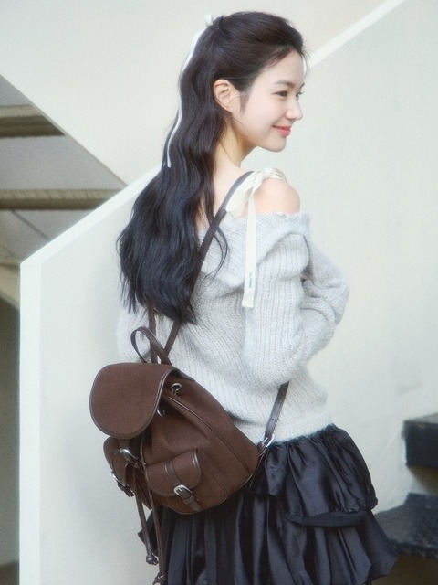 아오하 Keepin bag backpack_suede brown_키핀 백팩
