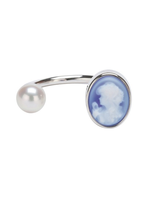 BLUE CAMEO OPEN RING
