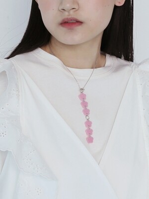 2WAY FLOWER NECKLACE PINK