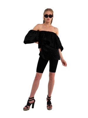 BLACK SMOKING BLOUSE