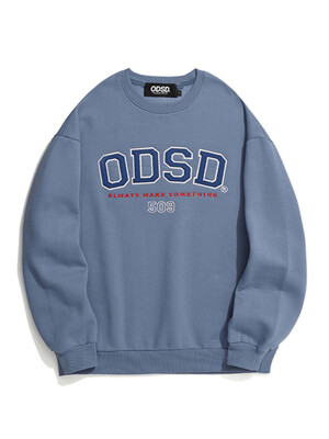 ODSD 아플리케 로고 맨투맨 티셔츠  DUST BLUE
