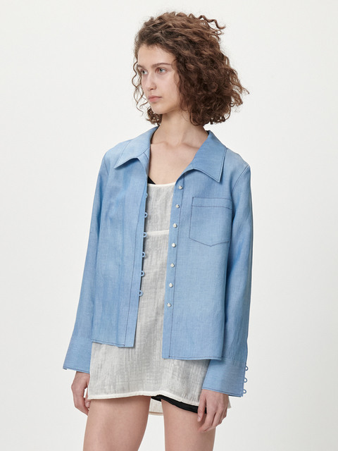 데님 - 싹 (Sakk) - Denim like tencel blouse