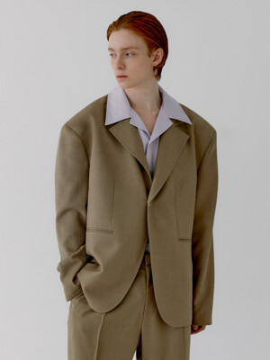 ALEX SINGLE WOOL JACKET [BEIGE]