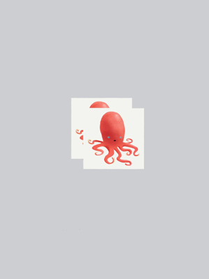 Ruby Octopus 타투스티커 페어 2매