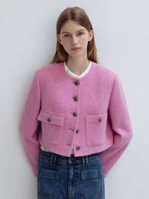 Pink Tweed Crop Jacket  KW2AJ7030_72