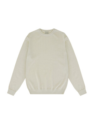 Wool soft crewneck sweater (Ivory)