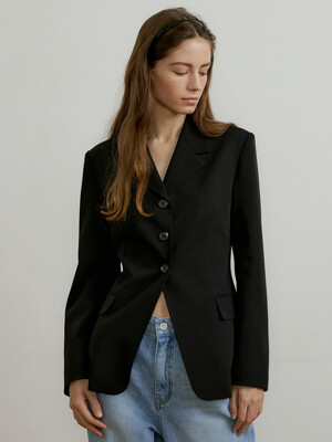 3BUTTON BLAZER_BLACK