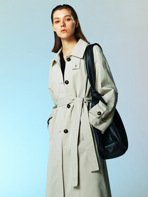 [COTTON] Belted Single Trench Coat