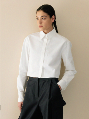 basic cropped shirt (white)