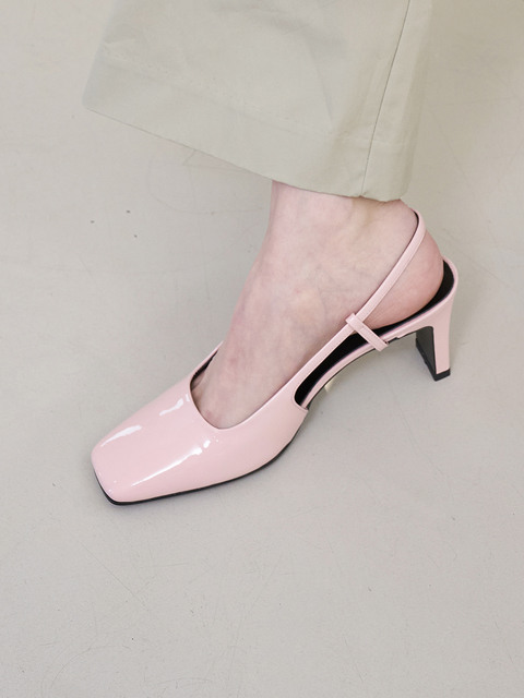 펌프스,펌프스 - 블랑수블랑 (blanc sur blanc) - Adele Slingback Pumps Light Pink 7cm