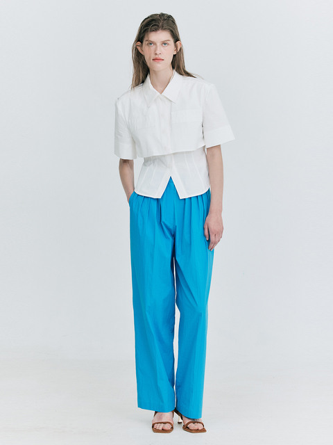 셔츠 - 분더캄머 (WNDERKAMMER) - Half Sleeve Fitted Shirts_White
