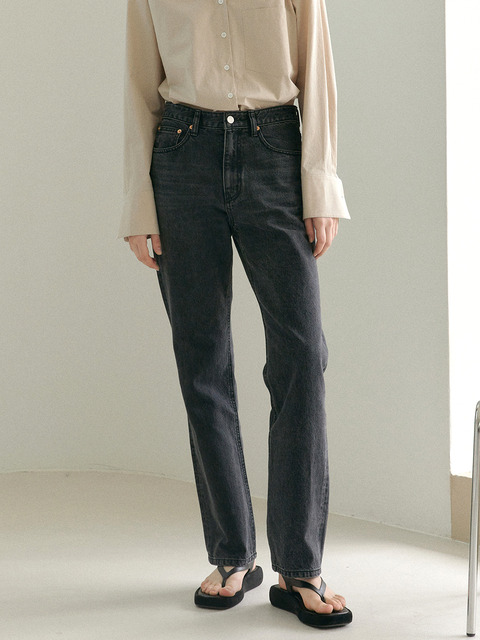 데님,데님 - 매넌  (MANNON) - MANNON Classic Straight Fit Denim_Vintage Stone Grey