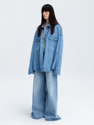 HACKNEY WIDE-LEG PANTS (LIGHT BLUE)