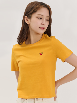 [WOMEN`S EDITION] 노맨틱 로고 여성 반팔 티셔츠 옐로우