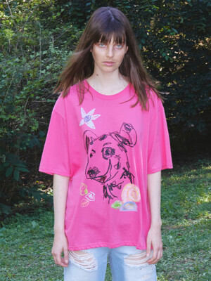 PET DRAWING TEE, PINK