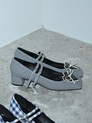 Y.13 Candy Mary-Jane Flats / Y.13-F34 / NEWSBOY STRIPE