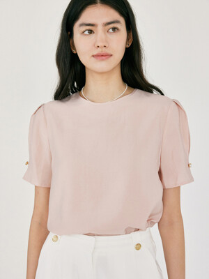 H Dahlia Half Jewel Blouse_Pale Pink