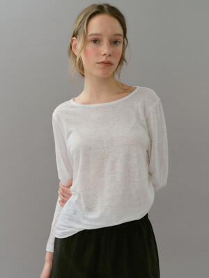 summer linen long sleeve t-shirt (2colors)