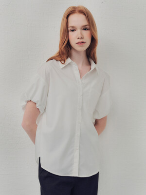 WED_French simple puff shirt_WHITE