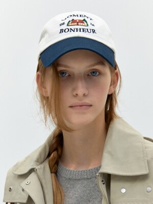 bonheur ball cap - ivory/navy