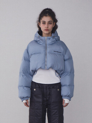 RR HOOD SHORT DOWN JACKET - BLUE