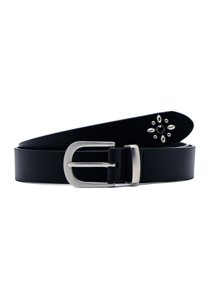 RUKA SOILD STUD BELT_BK