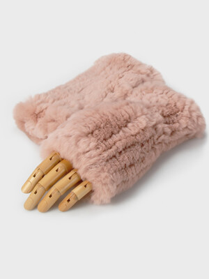 Rabbit hair Fur Finger Less Gloves MFFG001PK