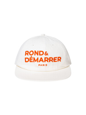 [Unisex] Rond&Demarrer Bold logo Washed 6Panel Cap (White)