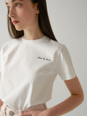 Hand Stitch Silket T-Shirt (WHITE)