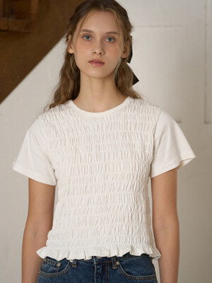 FEMININE SMOCKING T-SHIRT(IV)
