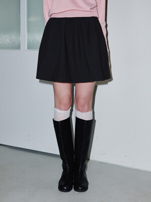 Mini Shirring Skirt BLACK