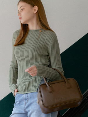 BASIC SQUARE TOTE BAG_BROWN