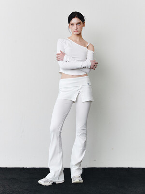 AS BASIC PANTS & SKIRT SET [WHITE]