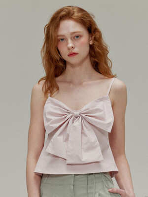 Big Ribbon Peplum Bustier_Light Pink