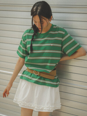 Multi stripe cotton t-shirt_Green