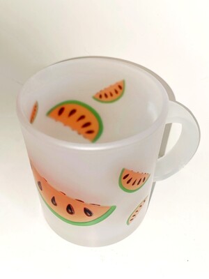 Toy watermelon glass mug (matte)