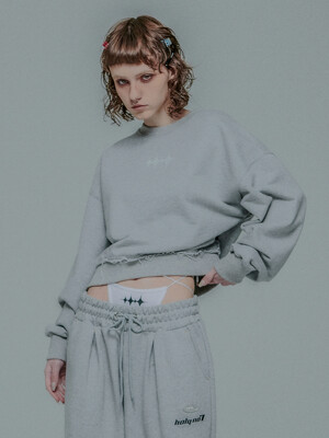 HOTFIX CROP SWEATSHIRT_GRAY