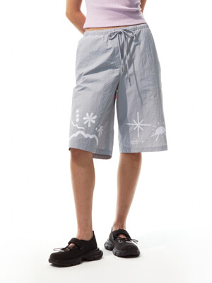 PRINTED SUMMER SHORTS (GREY)