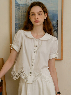 Cest_Lace button point blouse